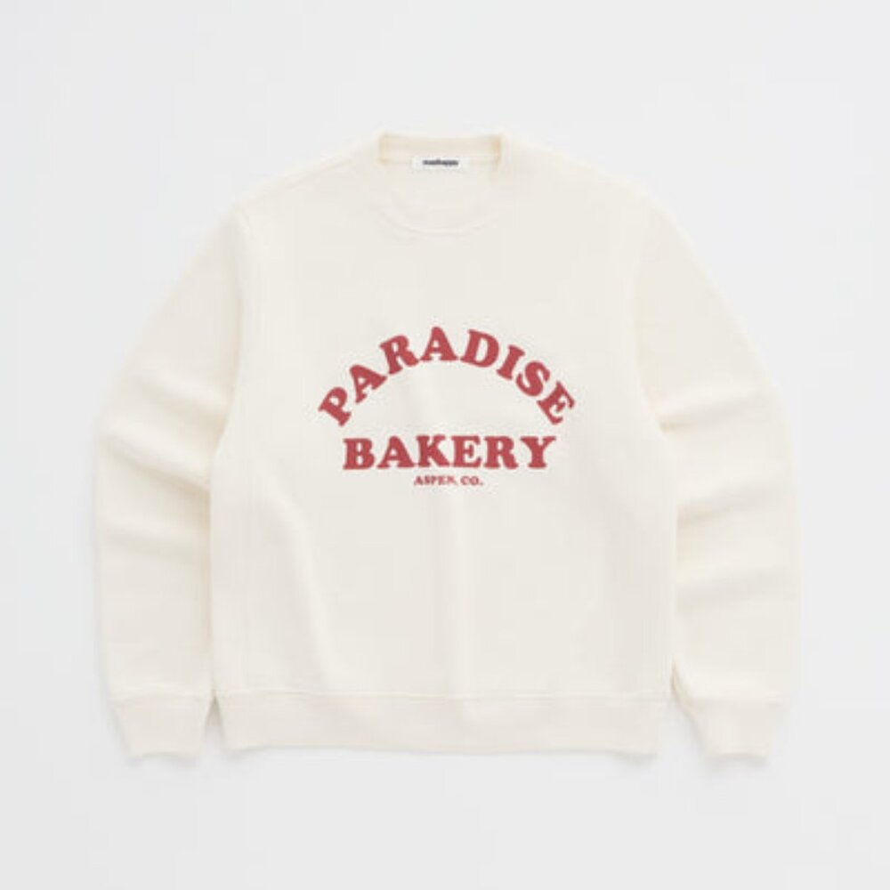 RARE Paradise Bakery Aspen 2024 Sweatshirt x Mad Happy Cream NWOT